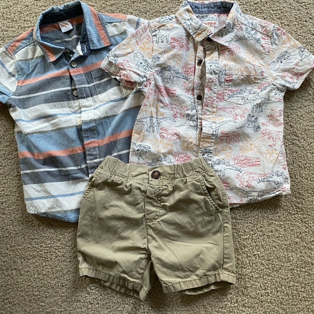Boy button down summer outfit